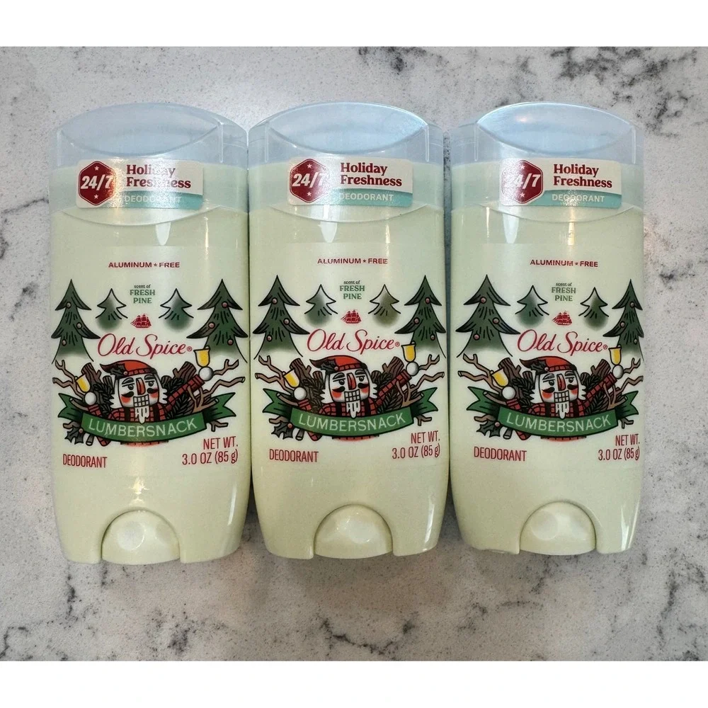 Old Spice Aluminum Free Deodorant for Men HTF Lumbersnack Pine‎ Scent 3oz 3 pk